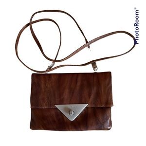 Renato Angi Venezia Italian Leather Envelope Crossbody Bag